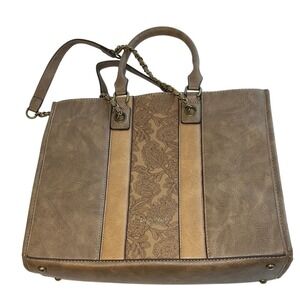 Darcy Marks London Brown Structured Tote with Textured‎ Design
